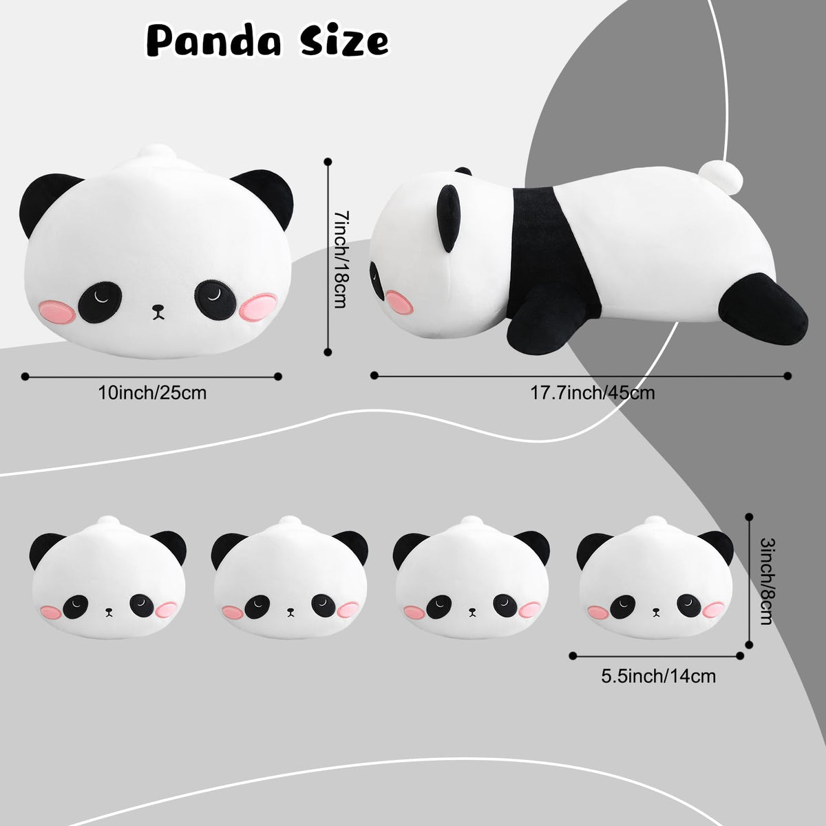 TOYSYM pandas hugging pillow for comfortable relaxation.
