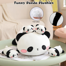 TOYSYM panda arrives vacuum-packed and regains fullness after unpacking.