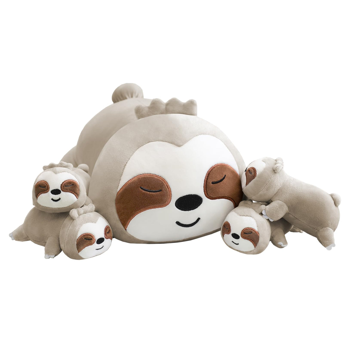 TOYSYM Sloth plush pillow with mommy belly for cozy cuddles