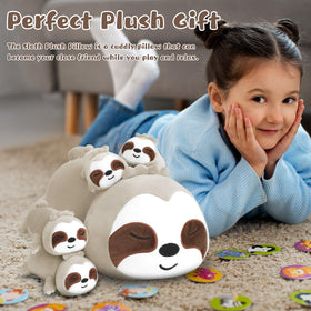 TOYSYM Sloth plush fabric close-up showing soft plush texture