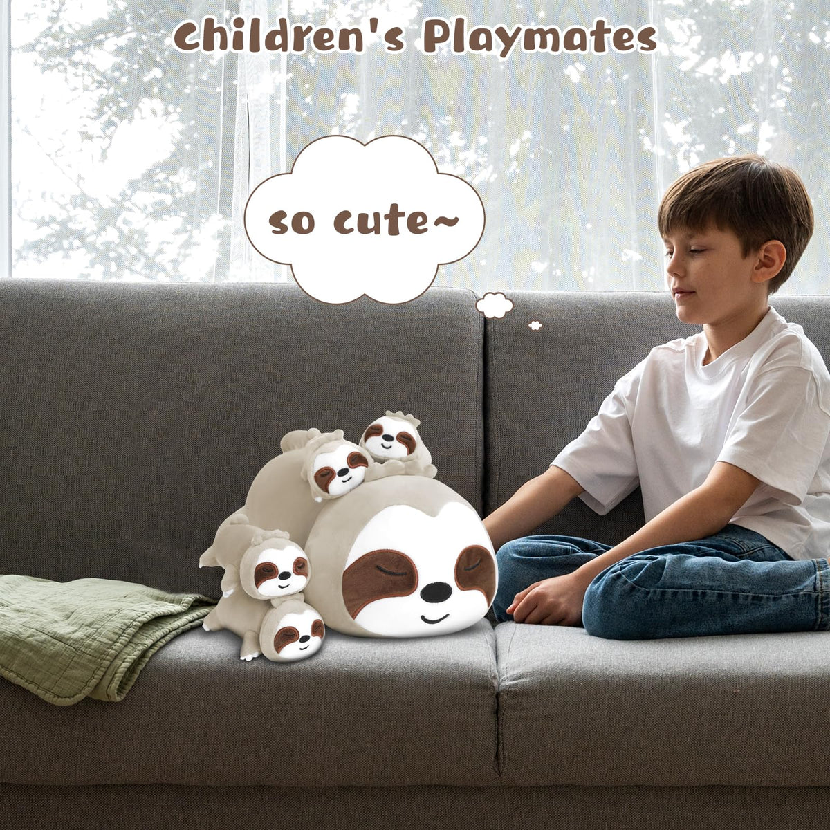 TOYSYM Sloth plush arrives vacuum-packed and regains shape