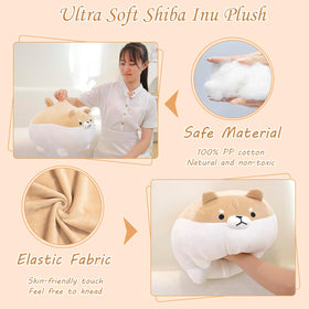 TOYSYM Soft cotton fabric on the Shiba Inu plush offers gentle cuddling.