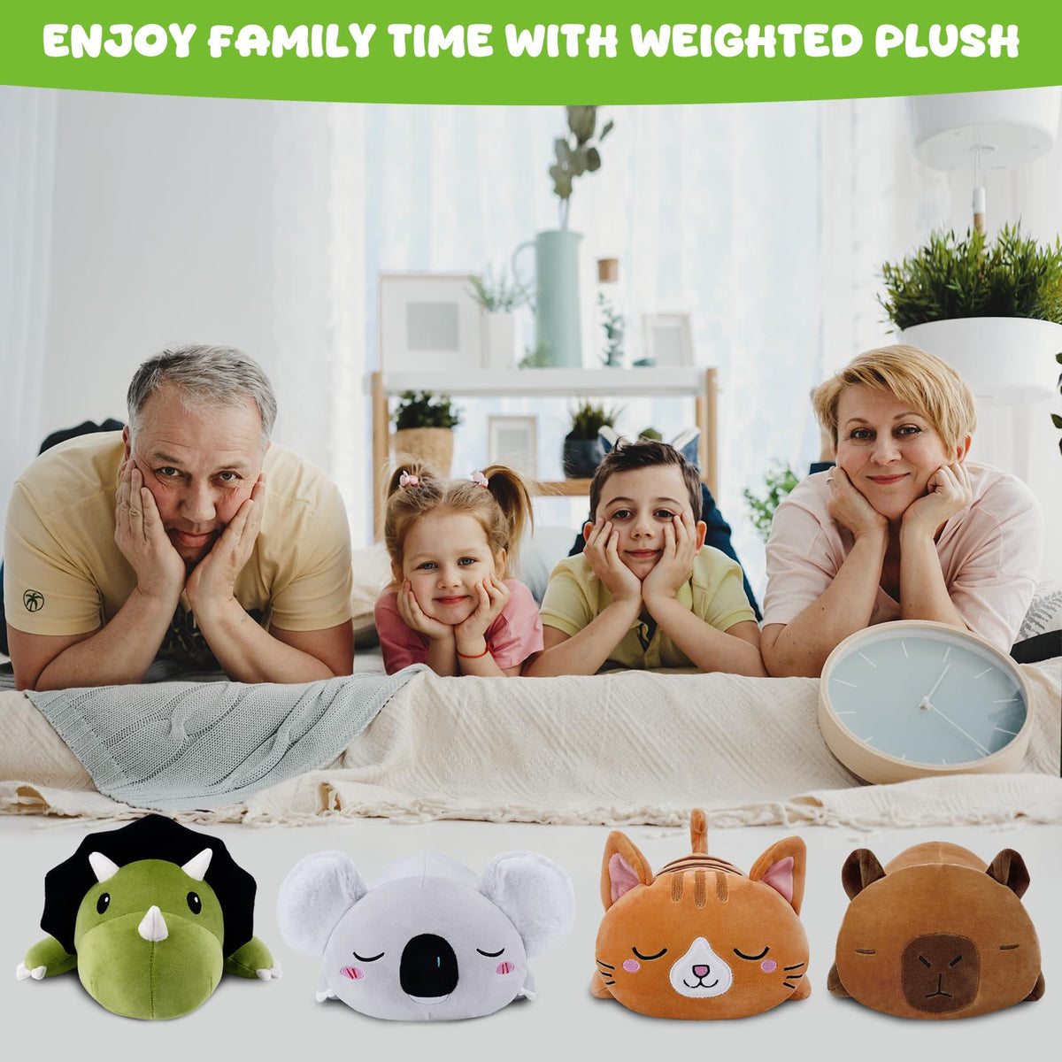 TOYSYM Triceratops weighted plush gift idea for birthdays, holidays, or comforting moments on the go