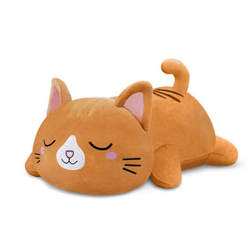 TOYSYM weighted cat plush orange face for cozy hugs and comforting texture.