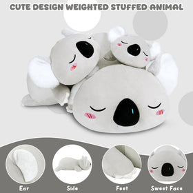 TOYSYM weighted koala in a hugging pose shows its cuddly appeal for kids.