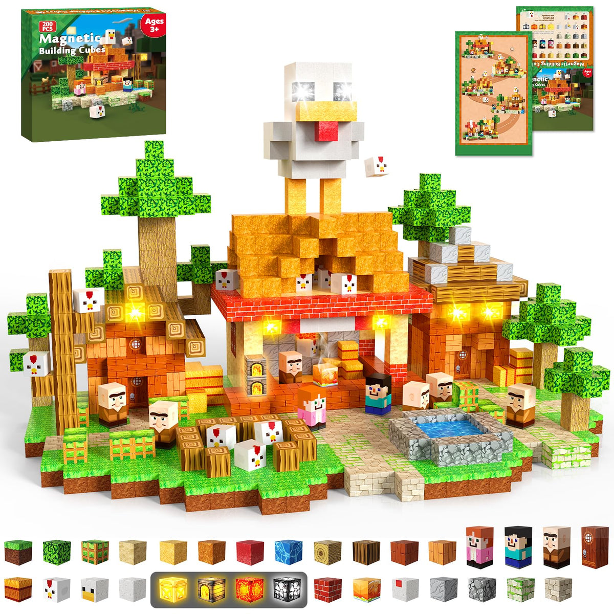 ToyUnited 200pcs magnetic blocks set for creative building and STEM play.