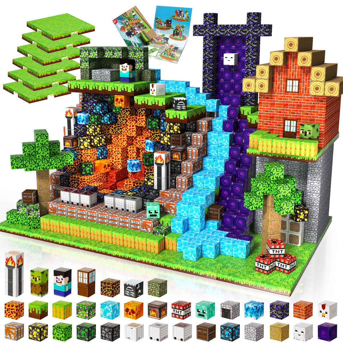ToyUnited 200pcs magnetic blocks for creative construction and STEM play