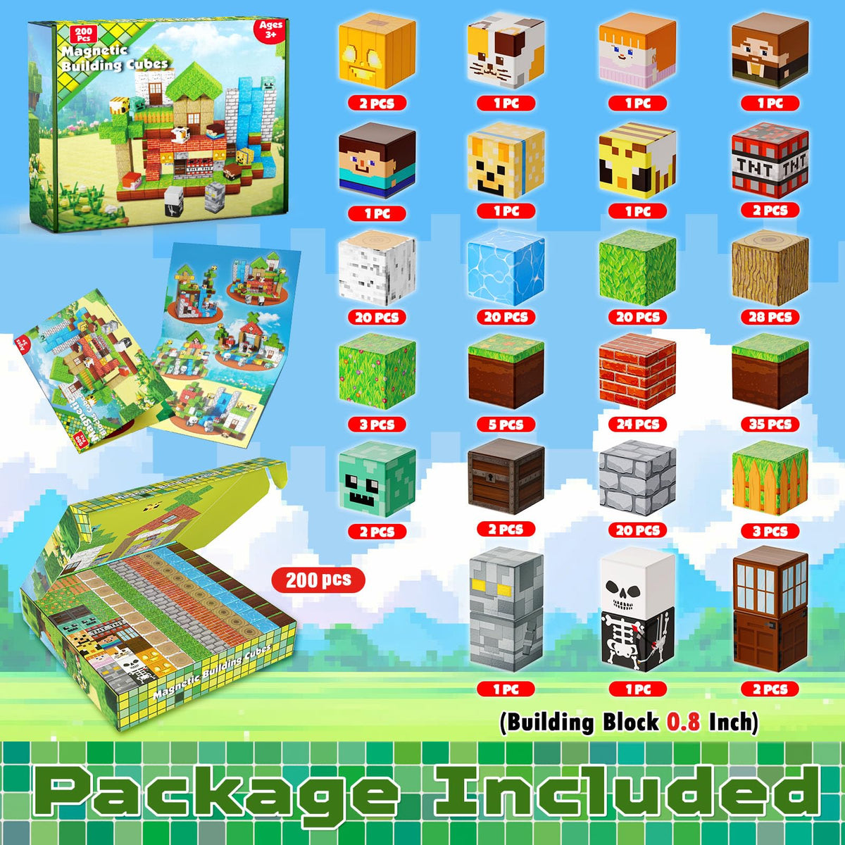 ToyUnited magnetic cubes in 23 colors support varied constructions and patterns.