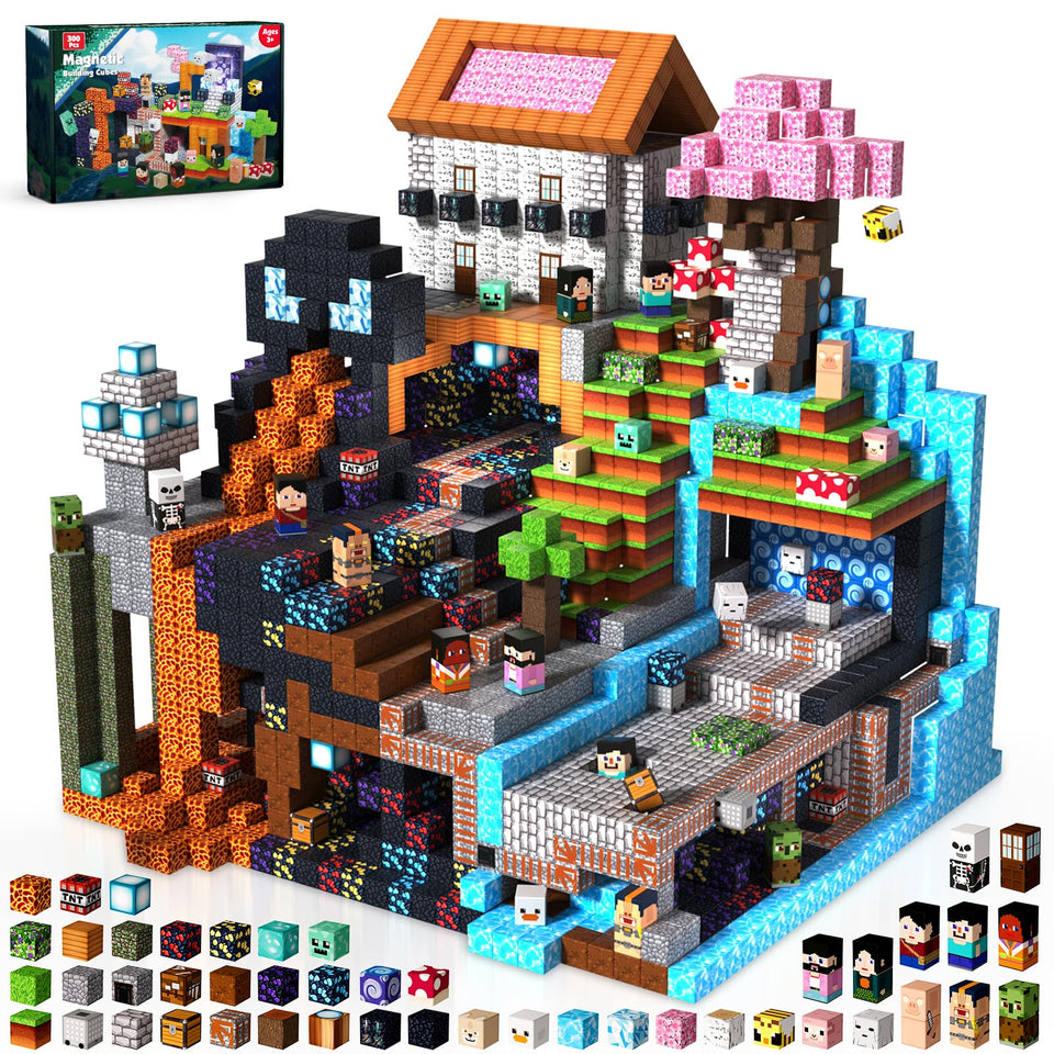 ToyUnited 300pcs magnetic blocks set for imaginative building and STEM play.
