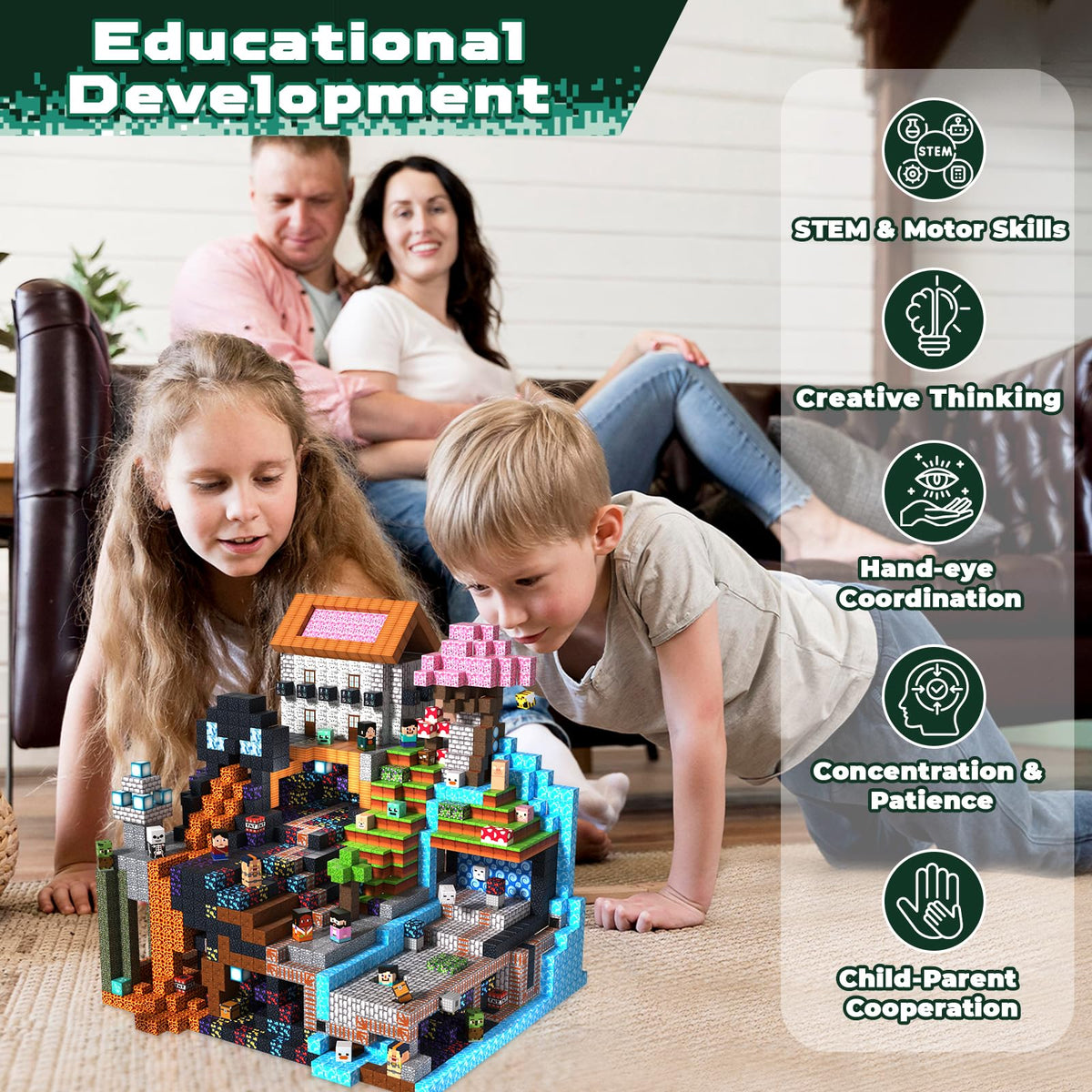 ToyUnited magnetic blocks shown in classroom setup for group activities.