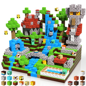 ToyUnited magnetic blocks forest world set; bright pieces stimulate imaginative play and collaborative storytelling.