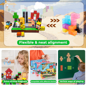 ToyUnited magnetic blocks 100pcs set—durable, non-toxic play for ages three to eight.