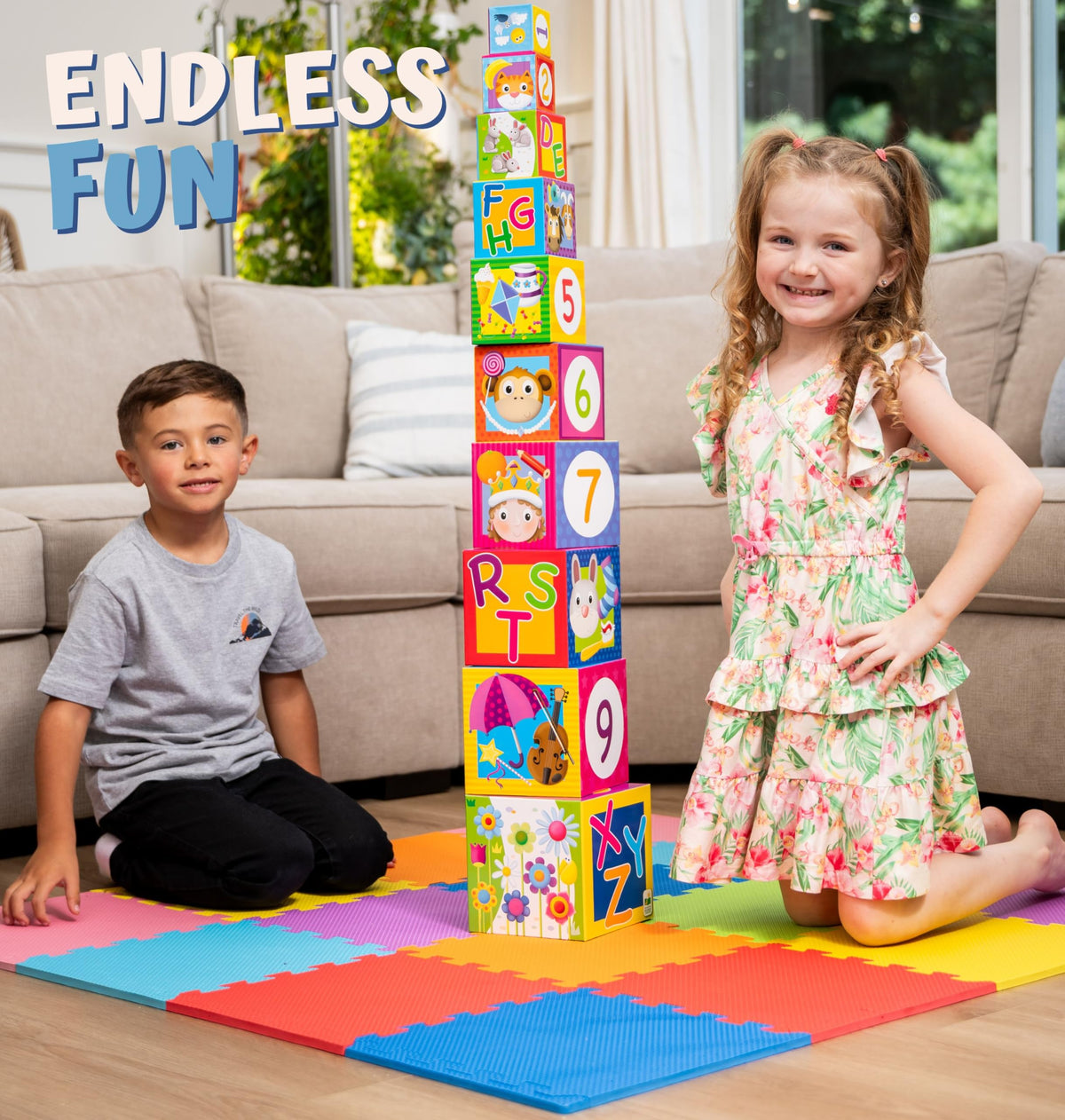 ToyVelt foam puzzle floor mat close-up of soft texture for cushioned landings.