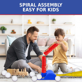ToyVelt TBall indoor play area shows versatile practice at home.