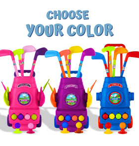 ToyVelt Toddler Golf Set blue indoor-outdoor play setup boosts motor skills