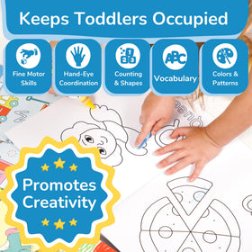 TOYVENTIVE jumbo non-toxic crayons provide comfy grip for little hands during art time.