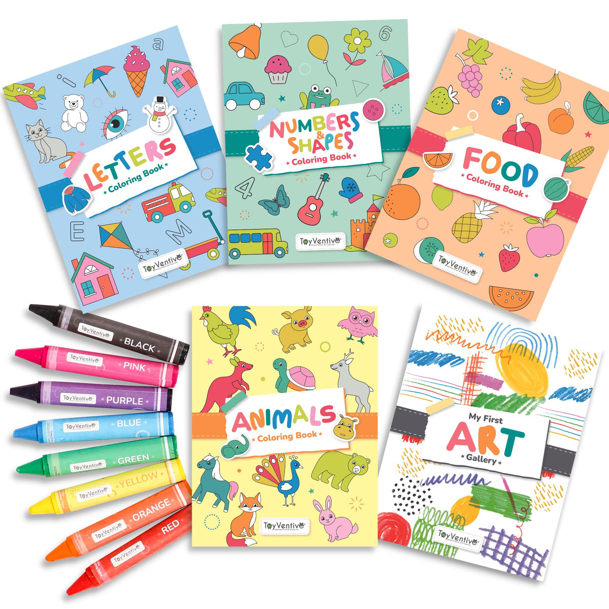 TOYVENTIVE mess-free ergonomic crayons reduce spills and make travel art easier.