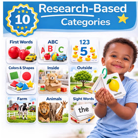 TOYVENTIVE preschool learning flash cards support guided play and independent practice