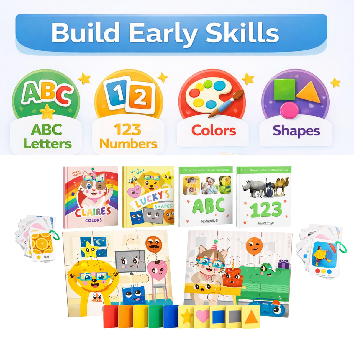 TOYVENTIVE Puzzles for toddlers boost concentration and spatial thinking