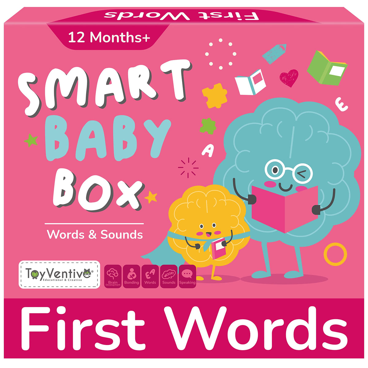 TOYVENTIVE Smart Baby Box – first words board book for early language exploration.