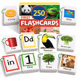 TOYVENTIVE thick learning flash cards with rings for durable toddler practice