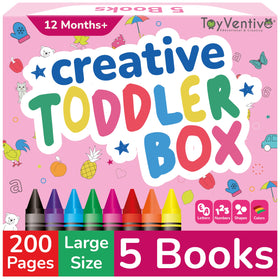 TOYVENTIVE toddler coloring books and crayons set enhances creative play and fine motor skills.