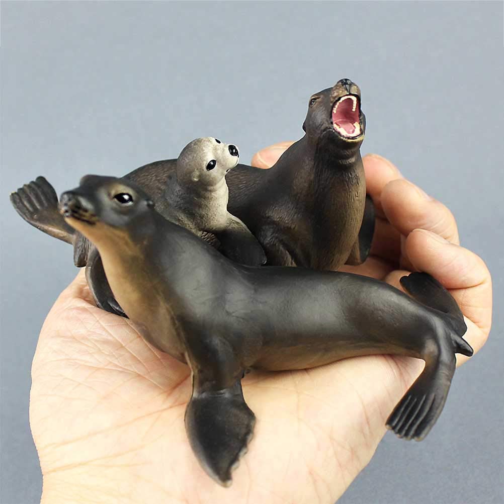 Toyvian sea lion figures set enhances classroom props and collectors' displays.