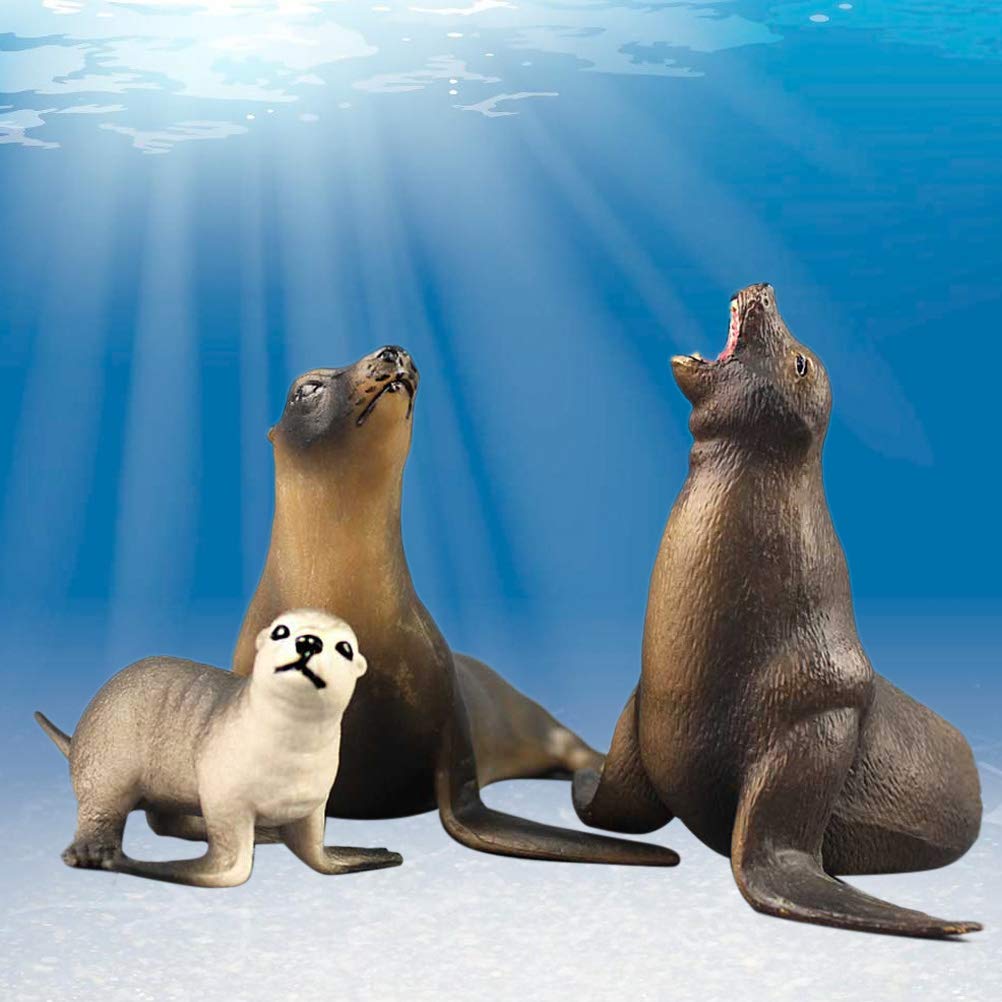 Toyvian sea lion small model adds charm to tables and mini displays.