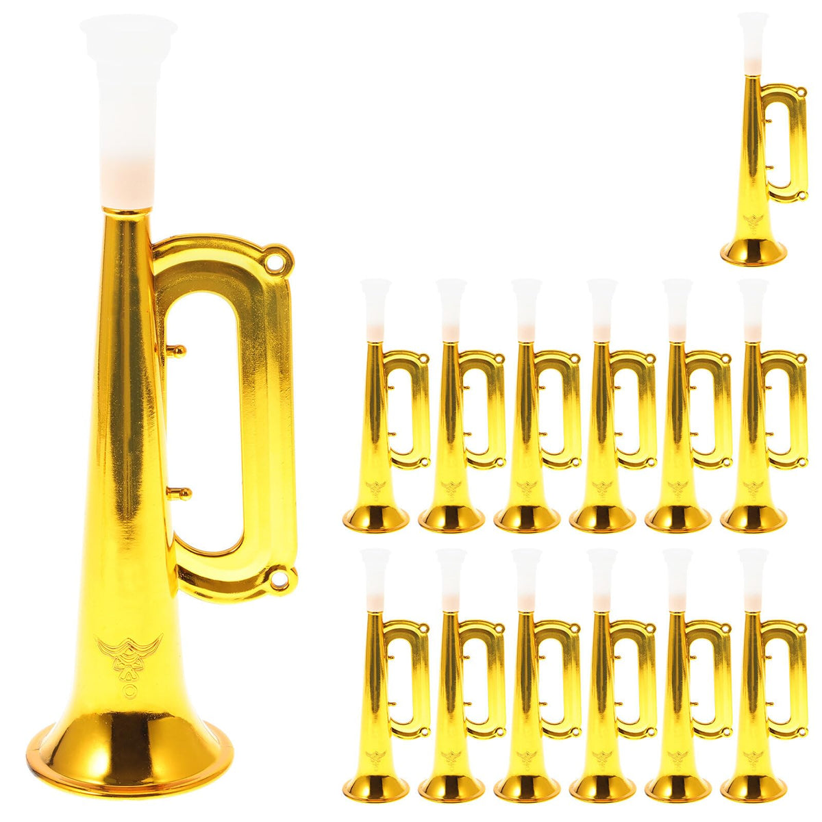 Toyvian 14-piece toy trumpet set in gold for lively party sound