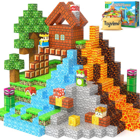Toyvimo magnetic blocks forest scene that boosts imaginative play and spatial thinking