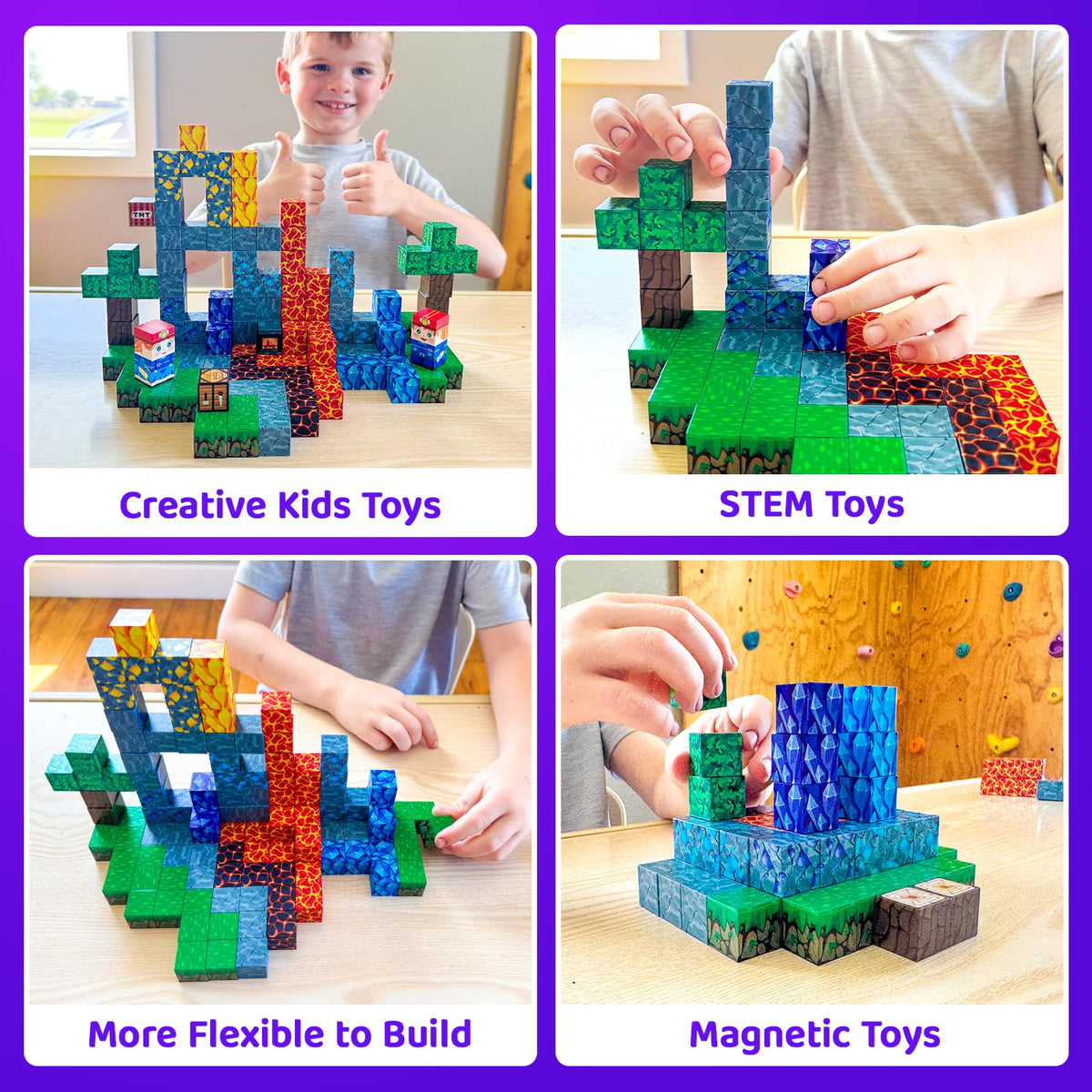 Toyvimo magnetic blocks mine world develop spatial thinking through building