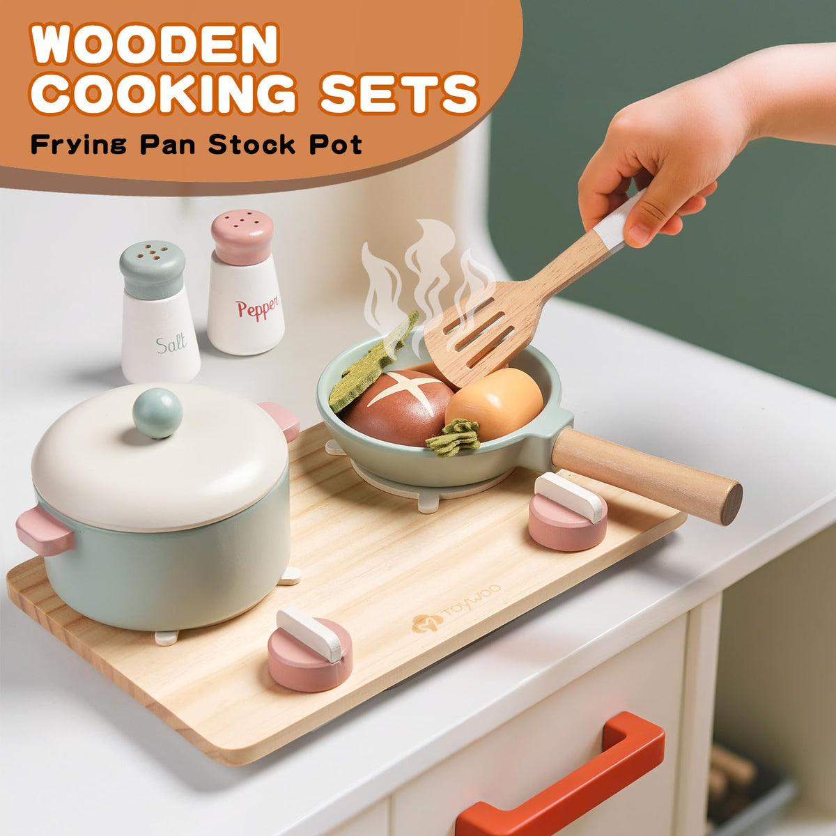 Toywoo colorful kitchen utensils and tableware spark imagination during role play.