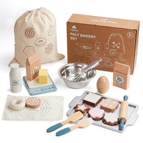 Toywoo wooden cookies set invites kids to roll, cut, and bake with friends.