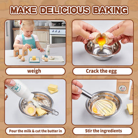 Toywoo wooden sugar pretend food boosts sensory play and kitchen storytelling.