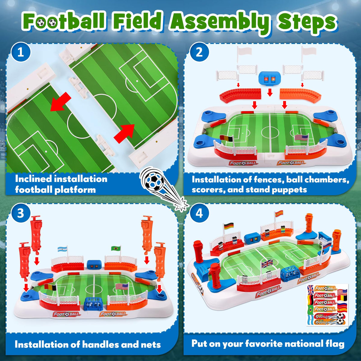 Toyze foosball controls with two buttons for precise, responsive gameplay.