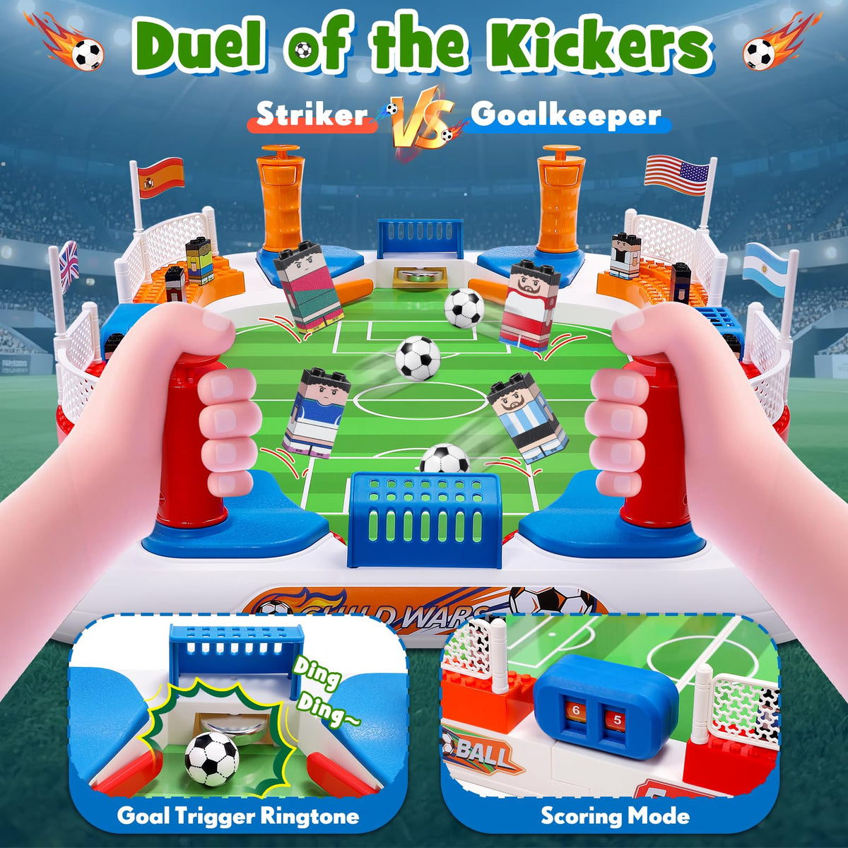 Toyze mini foosball table assembly demonstrating quick setup for hassle-free fun.