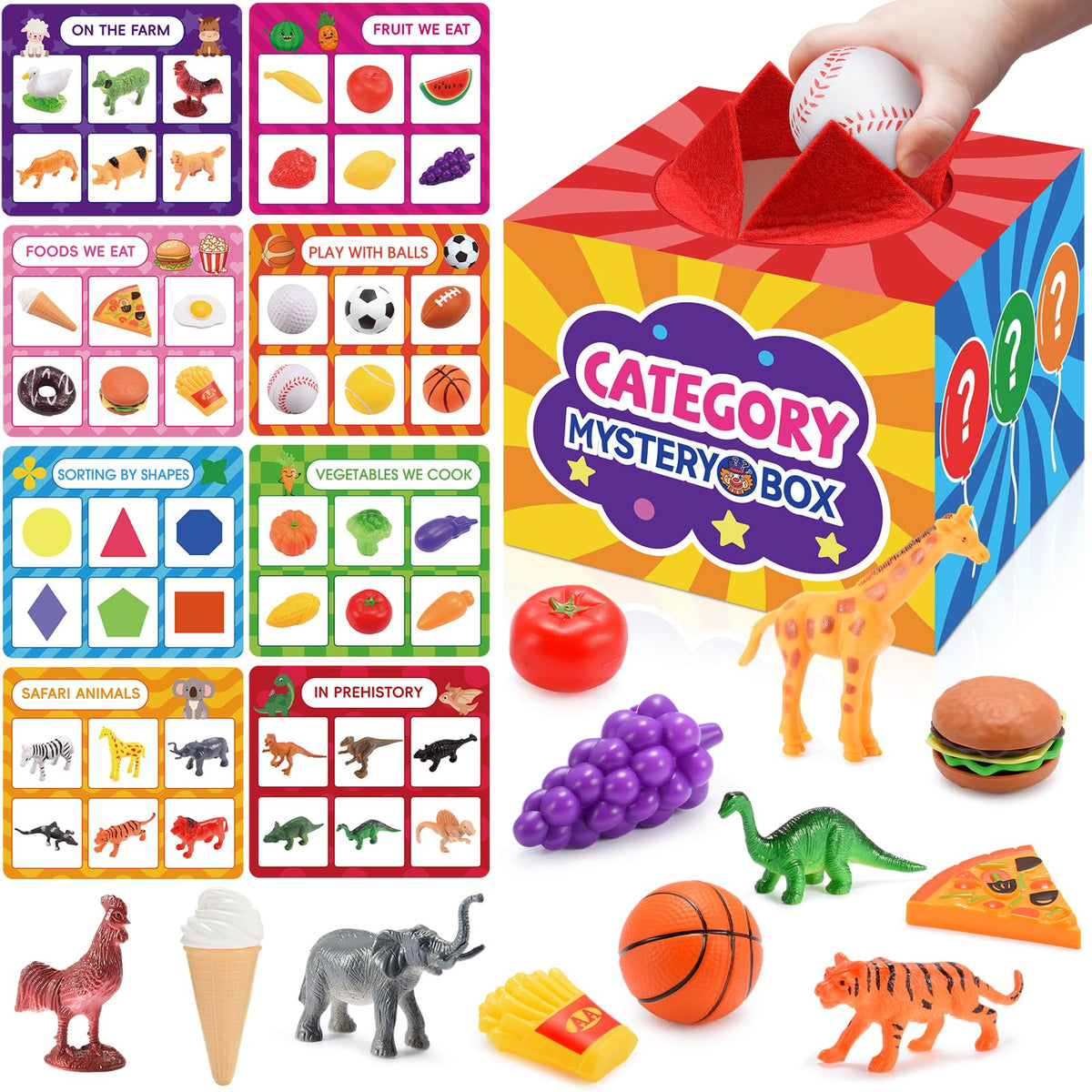 Toyze Montessori Sensory Toys 58-piece set with treasure box for engaging hands-on learning