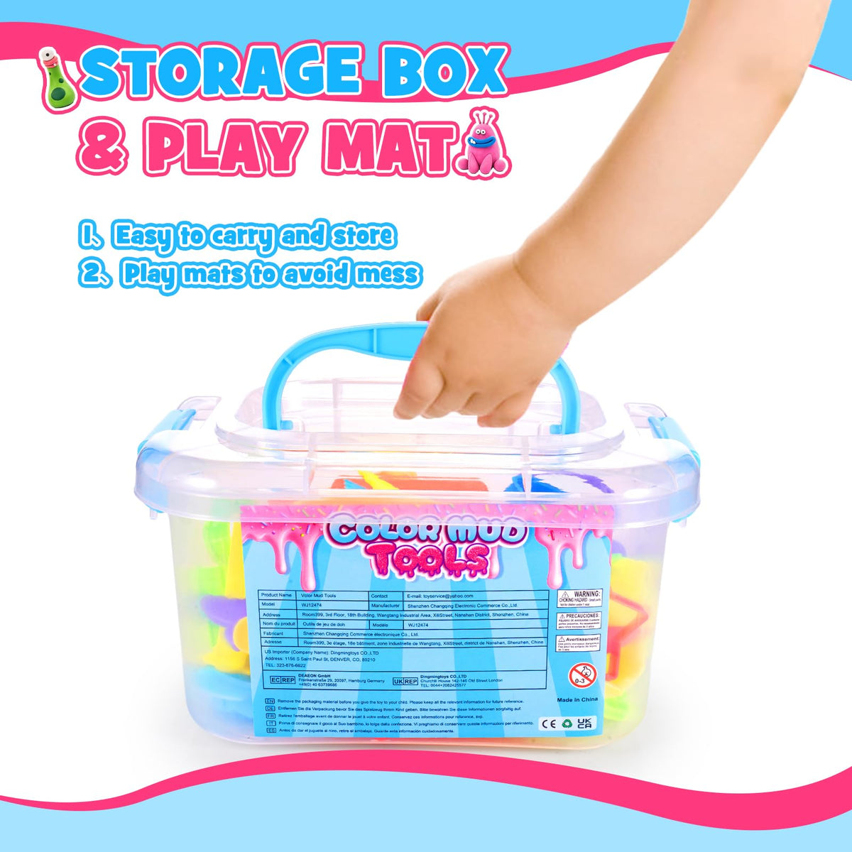 Toyze Playdough pink dough mat provides a non slip workspace for projects.