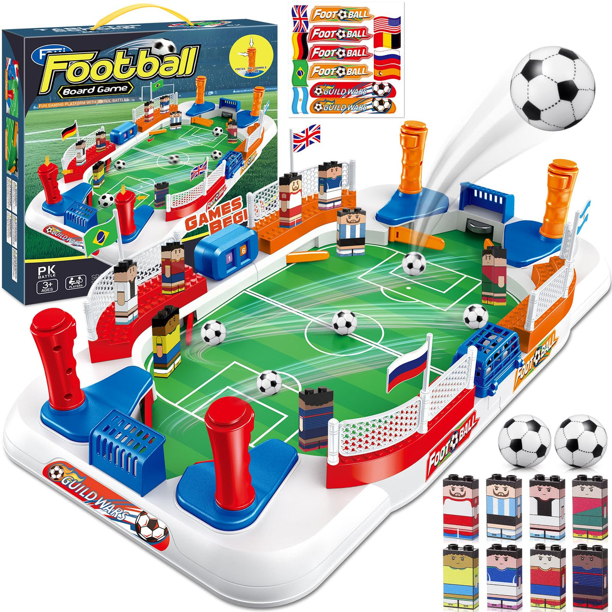 Toyze soccer board game with mini foosball figures ready for indoor action and play.
