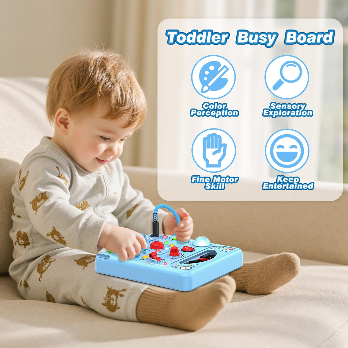 Tozuoup Busy Board batteries and screwdriver included for setup