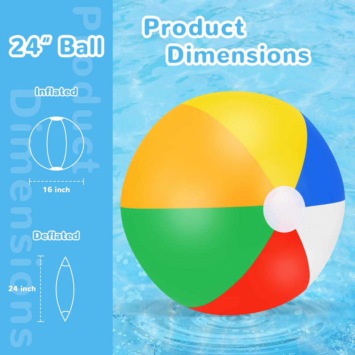 TPCHOIE rainbow beach ball inflated with vibrant colors for party fun