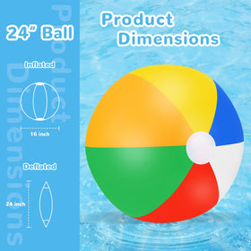 TPCHOIE rainbow beach ball inflated with vibrant colors for party fun