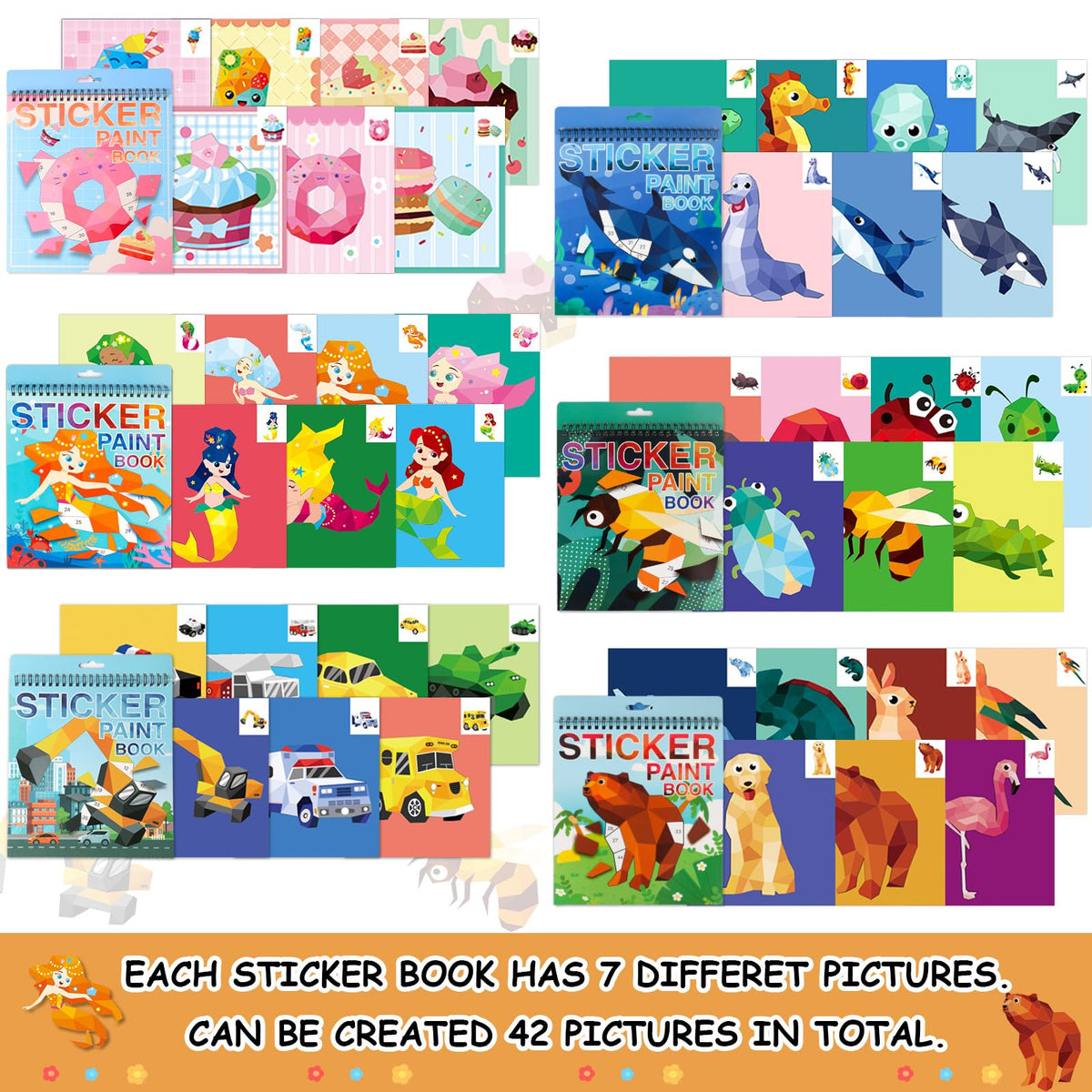 TPQKA Desserts sticker by number book sparks color recognition and fun