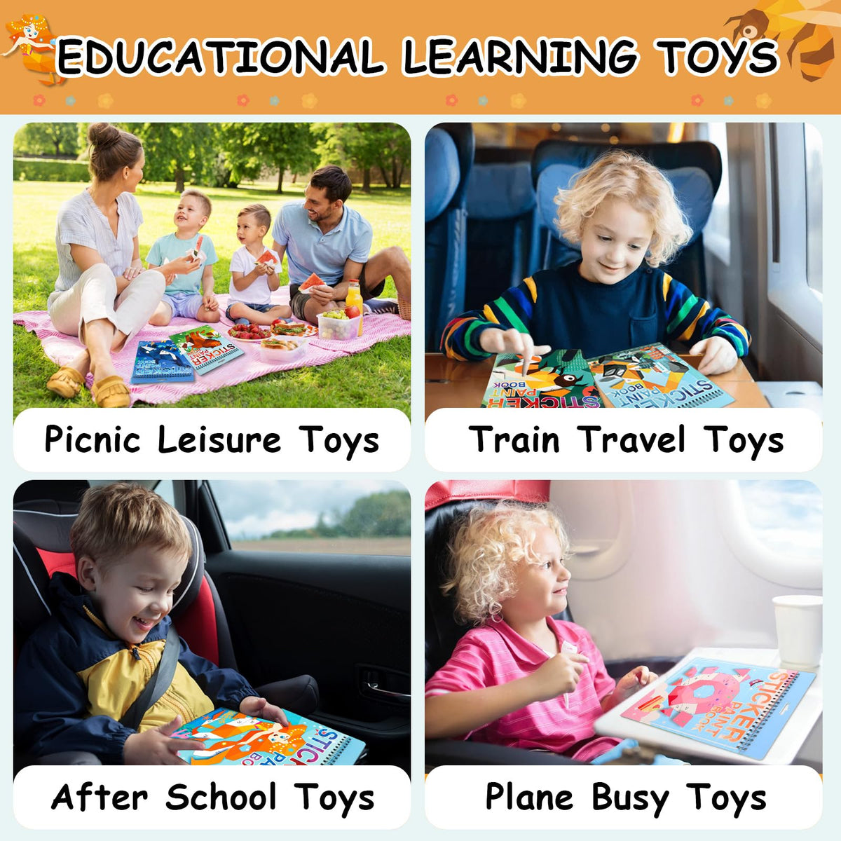 TPQKA Travel Activity sticker by number book keeps kids engaged