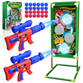 Tqeieu dinosaur shooting set with launchers for dynamic indoor outdoor play