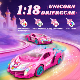 Tqeieu Unicorn RC Car 2.4GHz remote for interference-free racing.