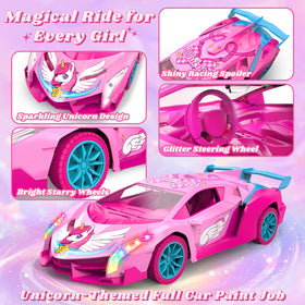 Tqeieu Unicorn RC Car durable tires for indoor and outdoor use.