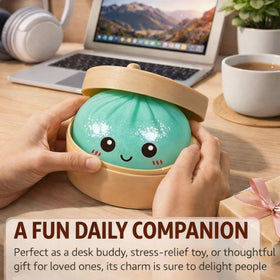 TQJOUJOU red glitter steam bun squishy adds playful mood lift.