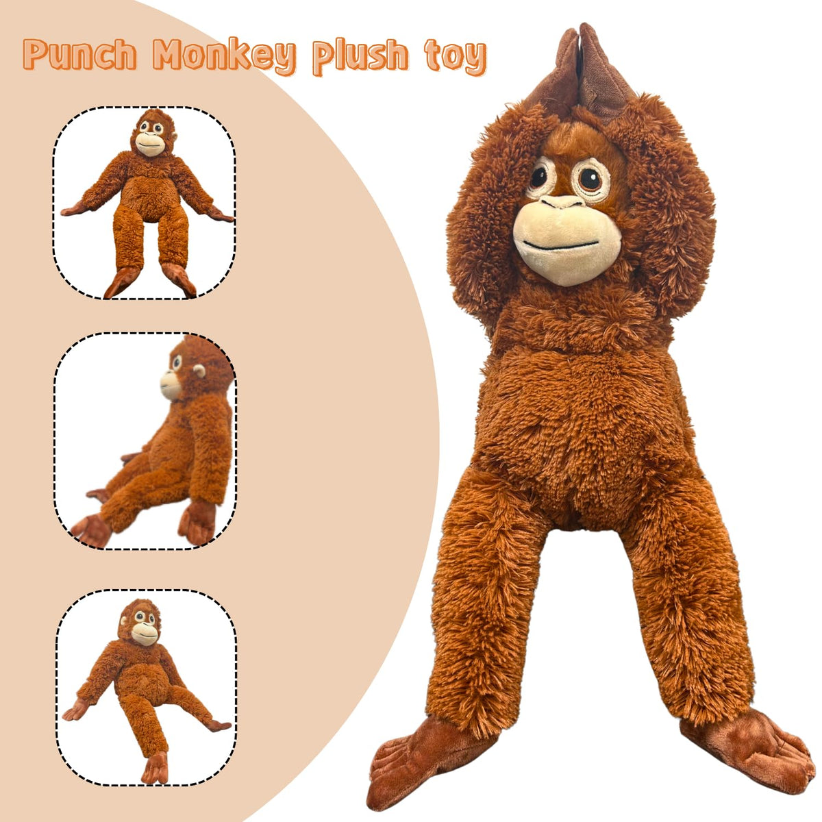 TQJOUJOU Punch Monkey displayed on shelf as a heartwarming decor accent.