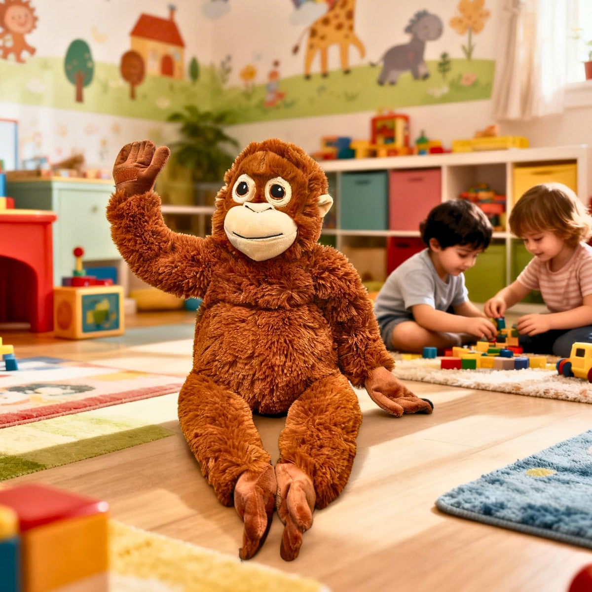 TQJOUJOU Punch Monkey plush inviting hugs during cozy movie nights.